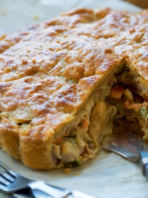 Murean kannen alla on muheva täyte.