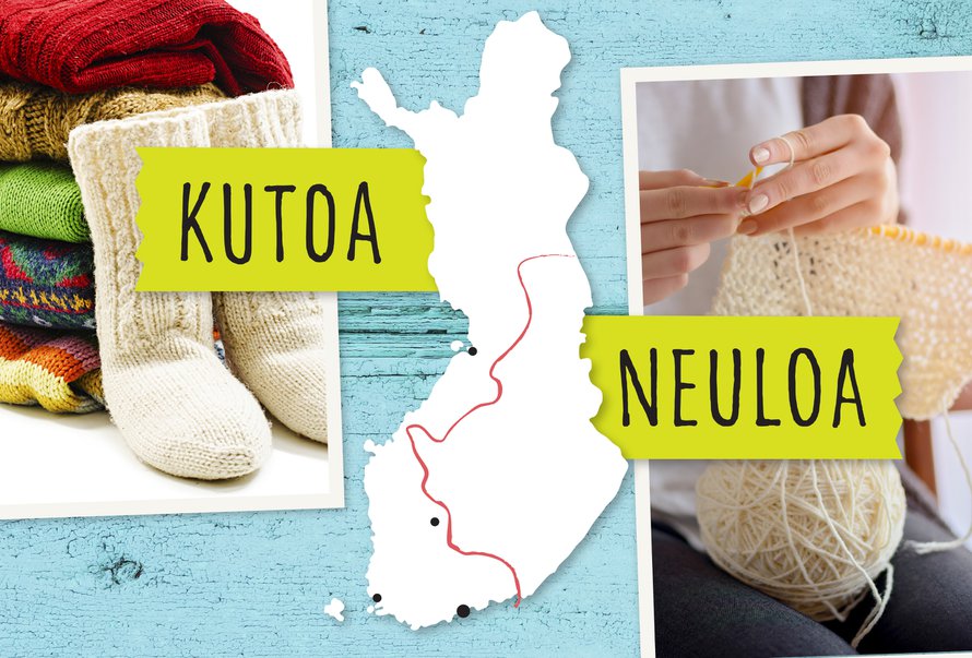 Suomen sisällä kulkee raja. Kutomisen ja neulomisen raja!