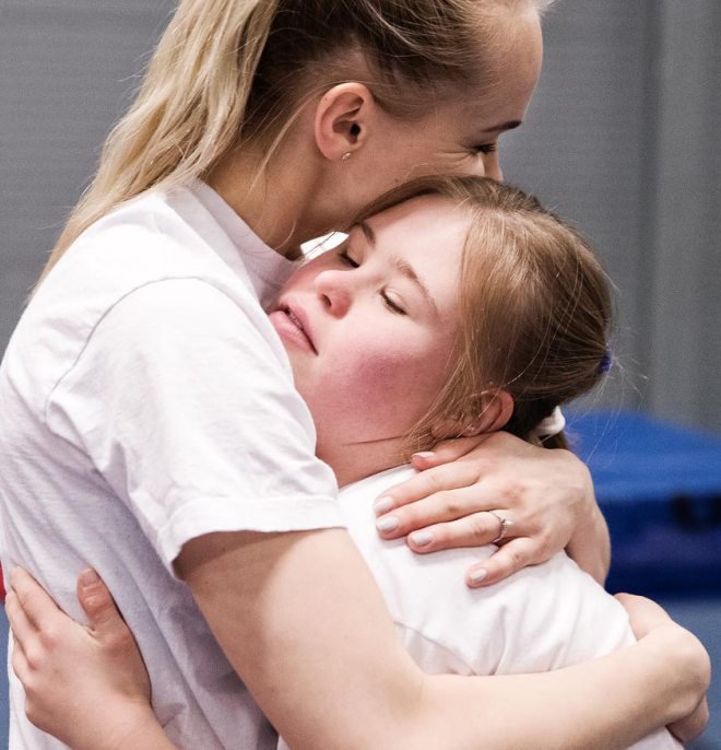 Emmi-Kaisan ja valmentajan oma hetki.
