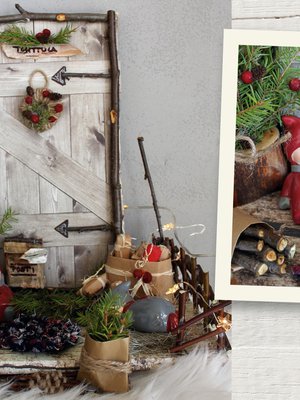 Pia Auvisen tonttuovi ryöpsähtikin kokonaiseksi tonttulaksi lahjoineen, poroineen ja tonttuineen. "Tuskin maltoin lopettaa tekemistä, kun aina teki mieli lisätä jotakin", Pia kertoo.