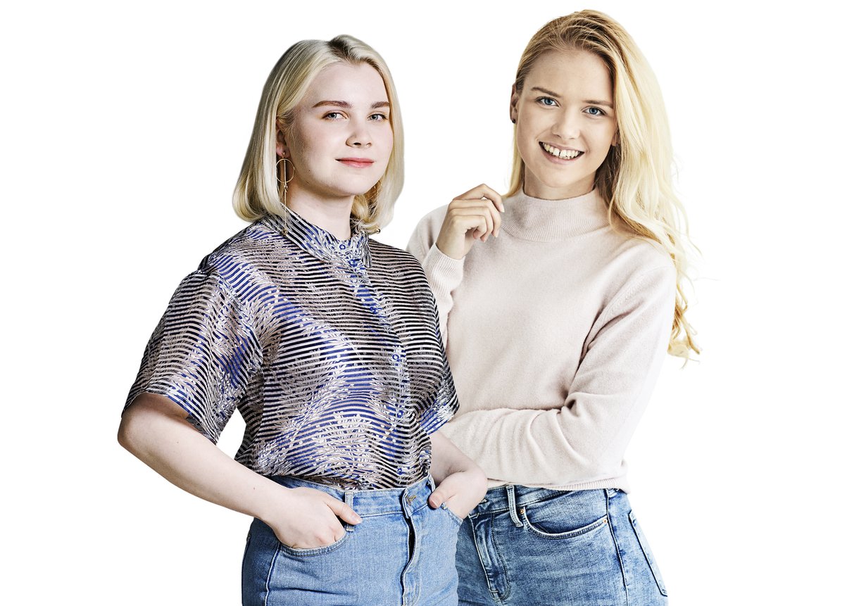 Peppi Rytkönen ja Kaisa Ojaniemi suunnittelevat vaatteita ja tekevät ompeluvideoita Suuri Käsityö -lehdelle.