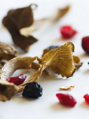 Kuivatut sienet vievät vähän tilaa.