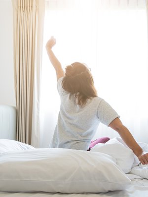 Ensimmäinen askel hyvään työpäivään on se, että saa itsensä ylös sängystä.  