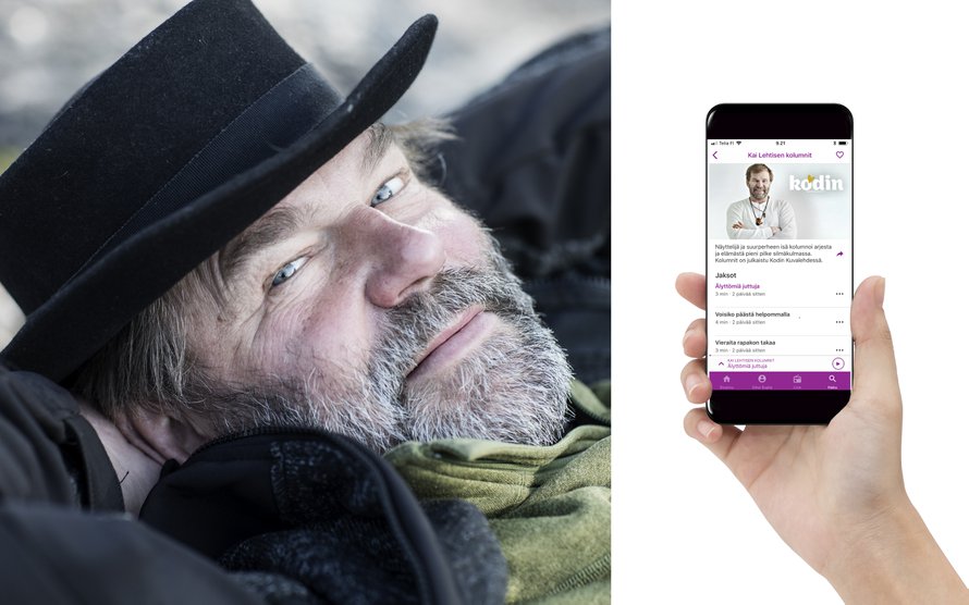 Voit nyt kuunnella näyttelijä Kai Lehtisen kolumneja hänen itsensä lukemana.