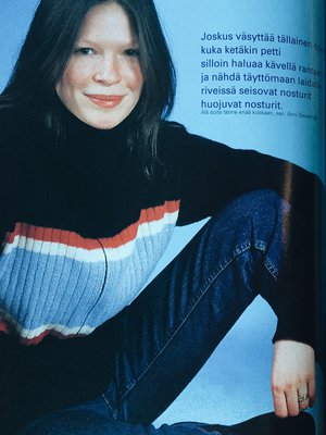 Anni Sinnemäki Kodin Kuvalehdessä vuonna 1998. 