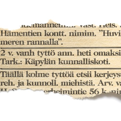 Helsingin Sanomat 11.5.1949, yksitoista päivää Liisa-Cristiinan syntymän jälkeen.