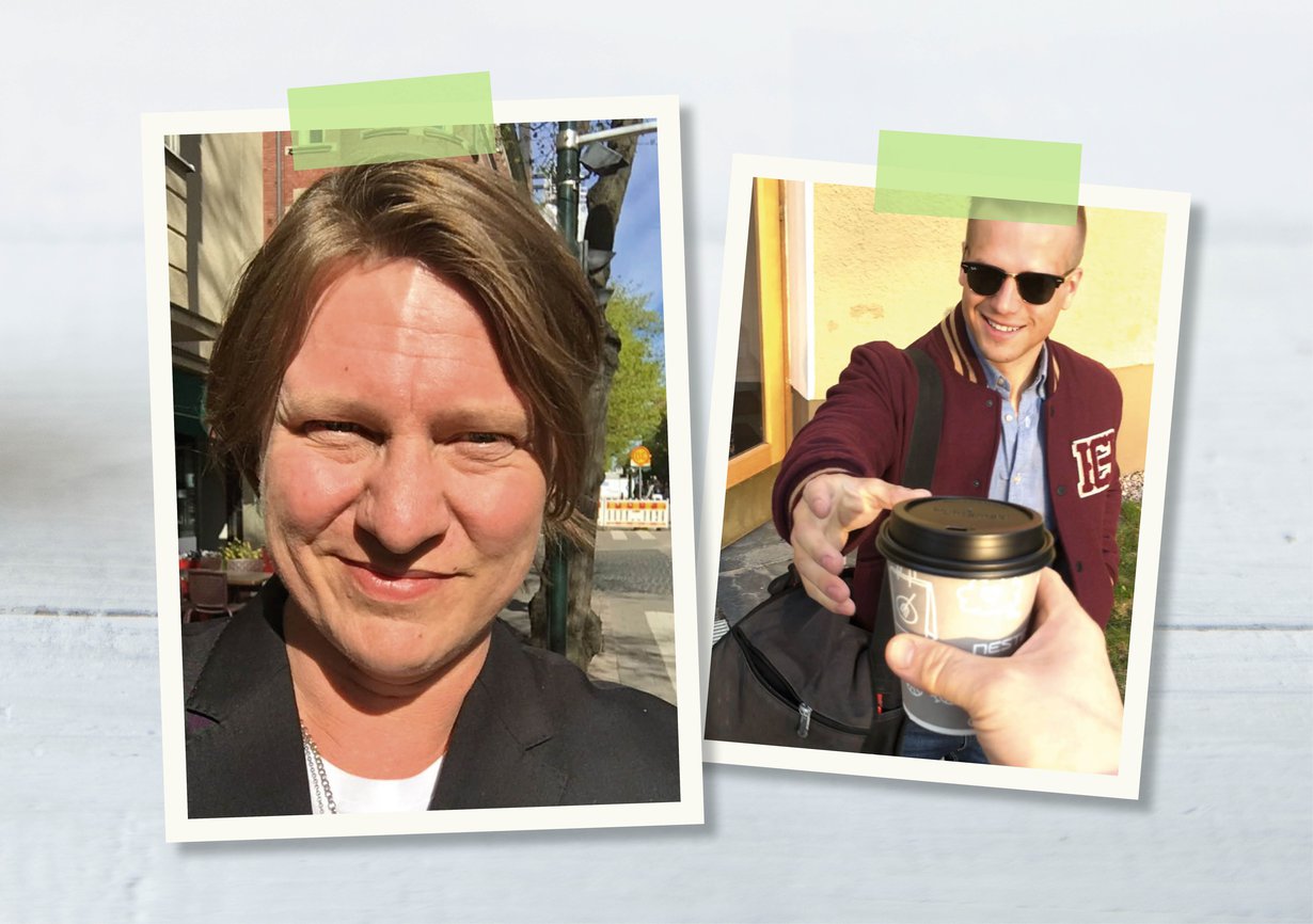 ”Työkaverini Ilkka sai minulta aamukahviyllätyksen.”