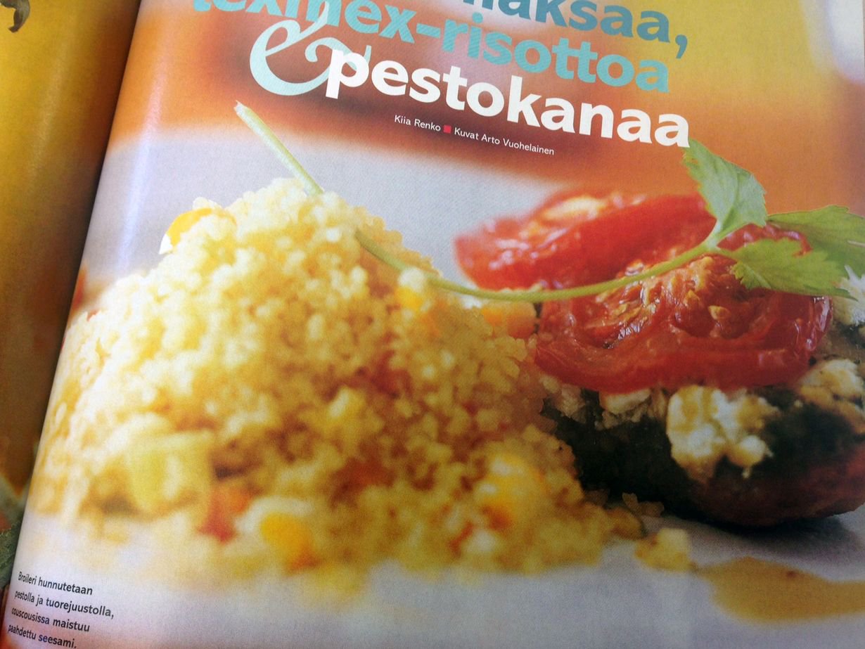 Pestokanan resepti on julkaistu Kodin Kuvalehden numerossa 21/2003.
