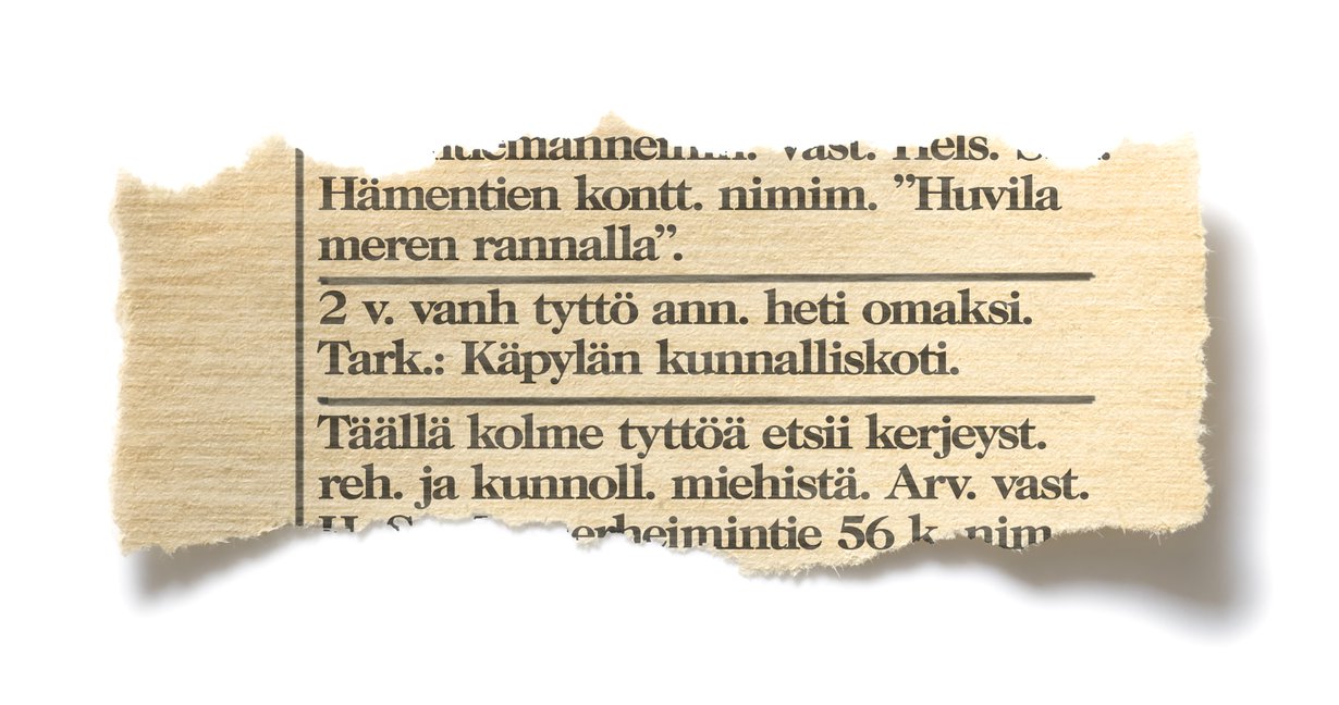 Helsingin Sanomat 11.5.1949, yksitoista päivää Liisa-Cristiinan syntymän jälkeen.