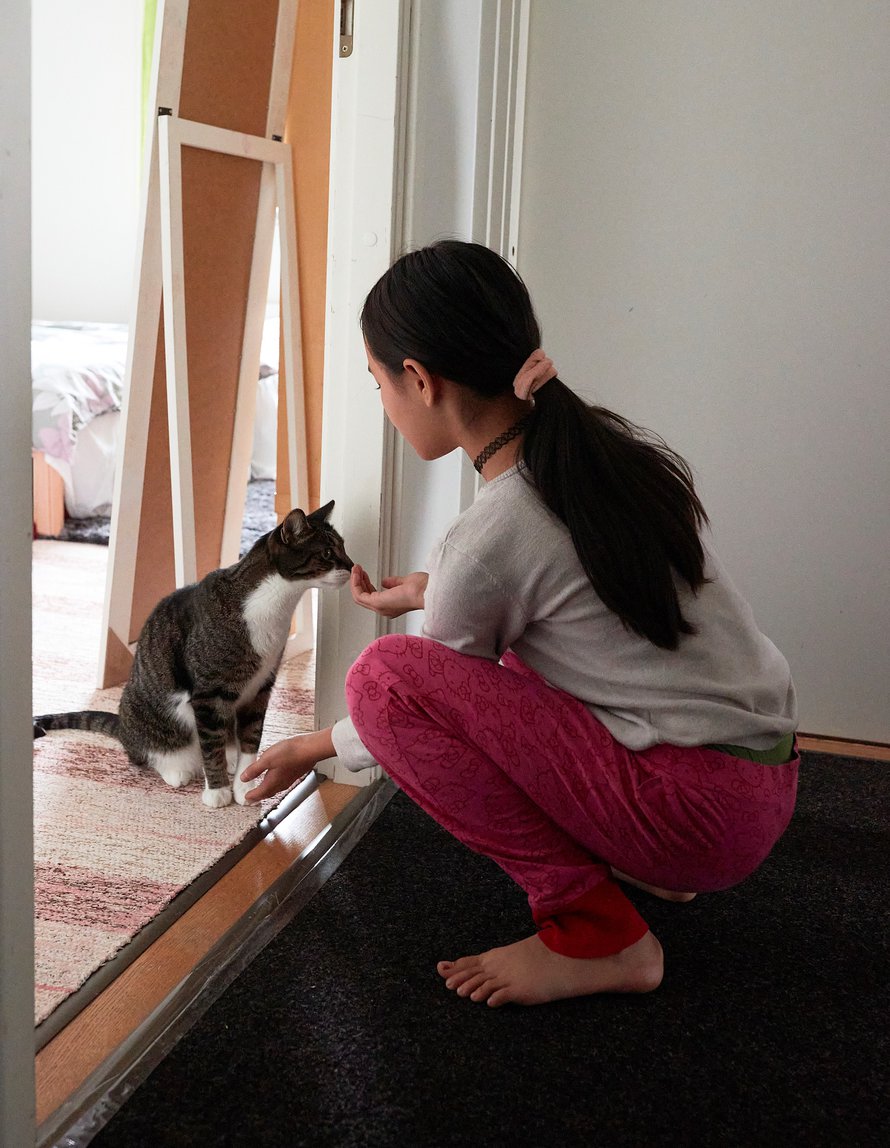 Jackie-kissa on Nargisin rakas. Hän pyysi niin monta kertaa omaa kissaa tai koiraa, että lopulta Marzia taipui.