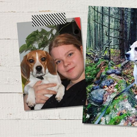 "Minni tuo elämääni lämpöä. Se käpertyy peiton alle yöllä ja lähtee kanssani metsään", kertoo Katja.