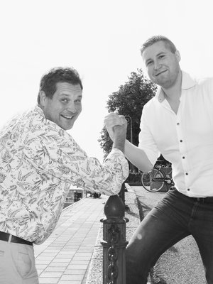 Jethro ja Jerome Rostedt ovat nykyään paitsi isä ja poika myös työkavereita. ”Oli jo varhain selvää, että Jeromestakin tulee yrittäjä.”