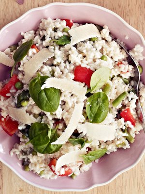 Miedonmakuinen risotto maistuu yleensä lapsillekin.