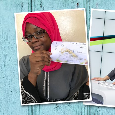 Zulfa poseeraa laseissa, jotka hänelle lahjoitti Piia Pasanen. Ennen laseja opiskelu oli lähes mahdotonta Zulfan heikon näön takia.