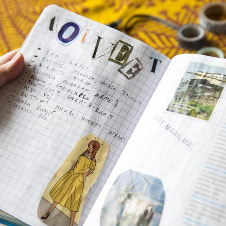 Bullet journaliin voi kalenterin lisäksi sisällyttää esimerkiksi tavoitteita ja toiveita.