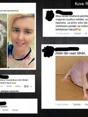 Kiusaajat jakoivat netissä Riikasta pilakuvia ja pilkkakirjoituksia.