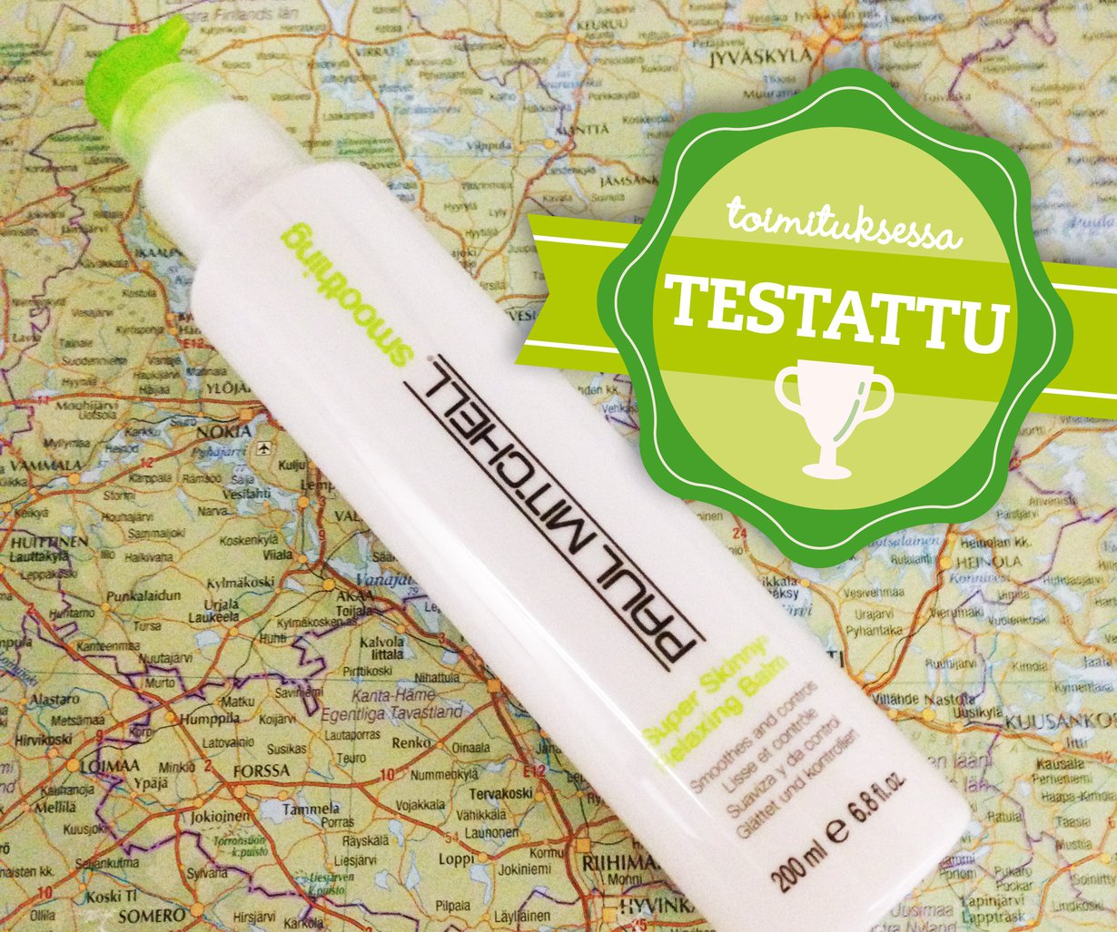 Paul Mitchell Super Skinny Relaxing Balm olisi helppo matkakaveri. Hinta noin 27 e / 200 ml.