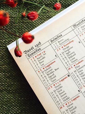 Vuoden 1918 nimipäiväkalenteri sisälsi tuttuja mutta myös nykykorvaan melko eksoottiselta kuulostavia nimiä.