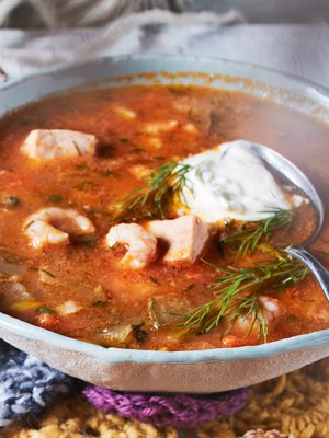 Pakkaspäivän ilo on nopeasti syntyvä kalasoppa. 