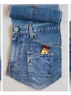 Kuluneet farkut jatkavat el&auml;m&auml;&auml;ns&auml; patalappuna, sohvan k&auml;sinojaa koristavana k&auml;tev&auml;n&auml; kaukos&auml;&auml;dintaskuna ja tyynyn&auml;.